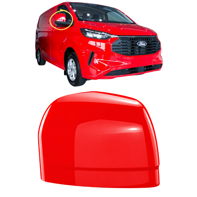 Ford Transit Custom 2023- Door Wing Mirror Cover Painted Race Red