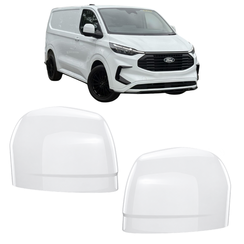 Ford Transit Custom 2023- Door Wing Mirror Cover Painted Frozen White