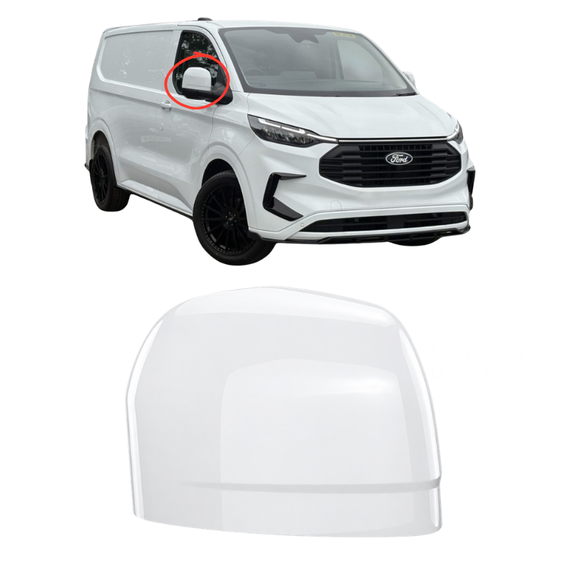 Ford Transit Custom 2023- Door Wing Mirror Cover Painted Frozen White