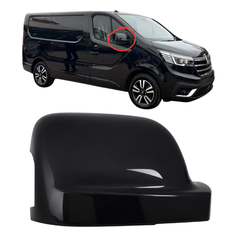 Renault Trafic 2021- Door Wing Mirror Cover Painted Black