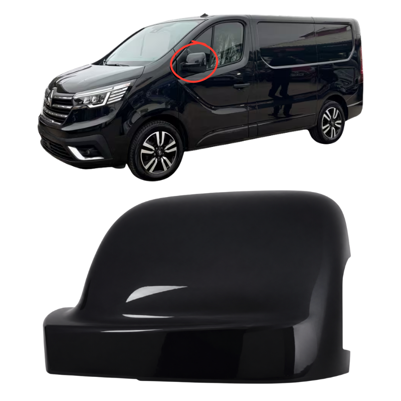 Renault Trafic 2021- Door Wing Mirror Cover Painted Black