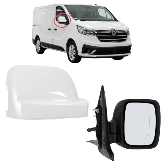 Renault Trafic 2021- Door Wing Mirror Electric Complete Painted Glacier White