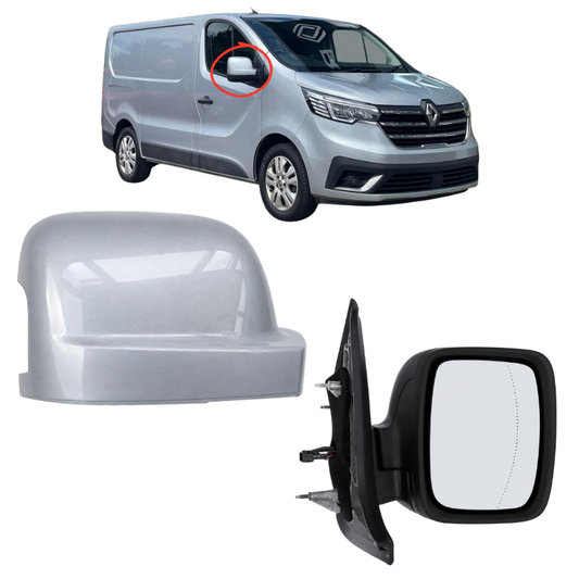 Renault Trafic 2021- Door Wing Mirror Electric Complete Painted Silver