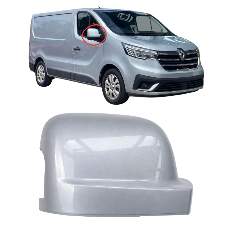 Renault Trafic 2021- Door Wing Mirror Cover Painted Silver
