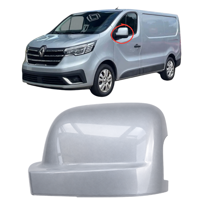 Renault Trafic 2021- Door Wing Mirror Cover Painted Silver