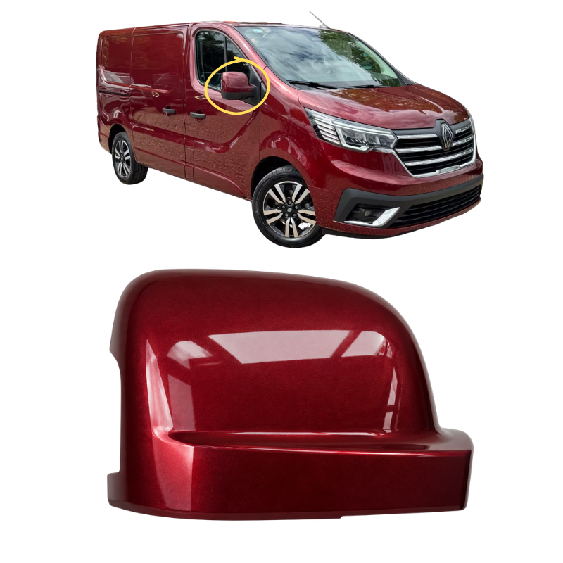 Renault Trafic 2021- Door Wing Mirror Cover Painted Carmin Red