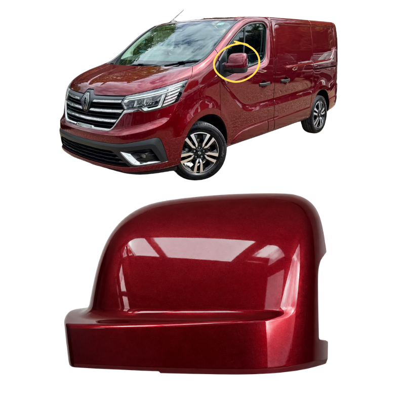 Renault Trafic 2021- Door Wing Mirror Cover Painted Carmin Red