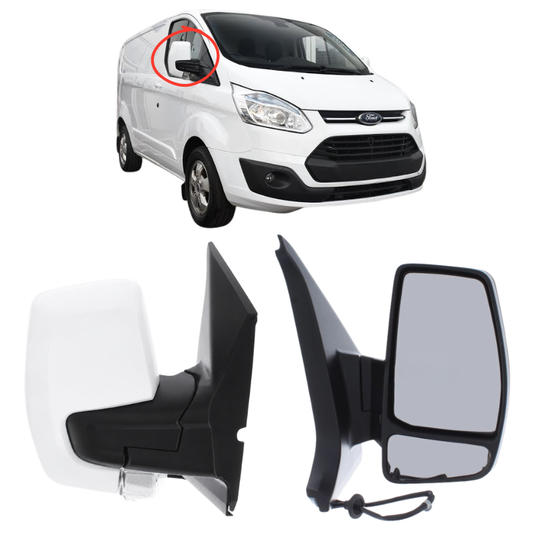 Ford Transit Custom 2012-2019 Door Wing Mirror Complete Painted White Electric