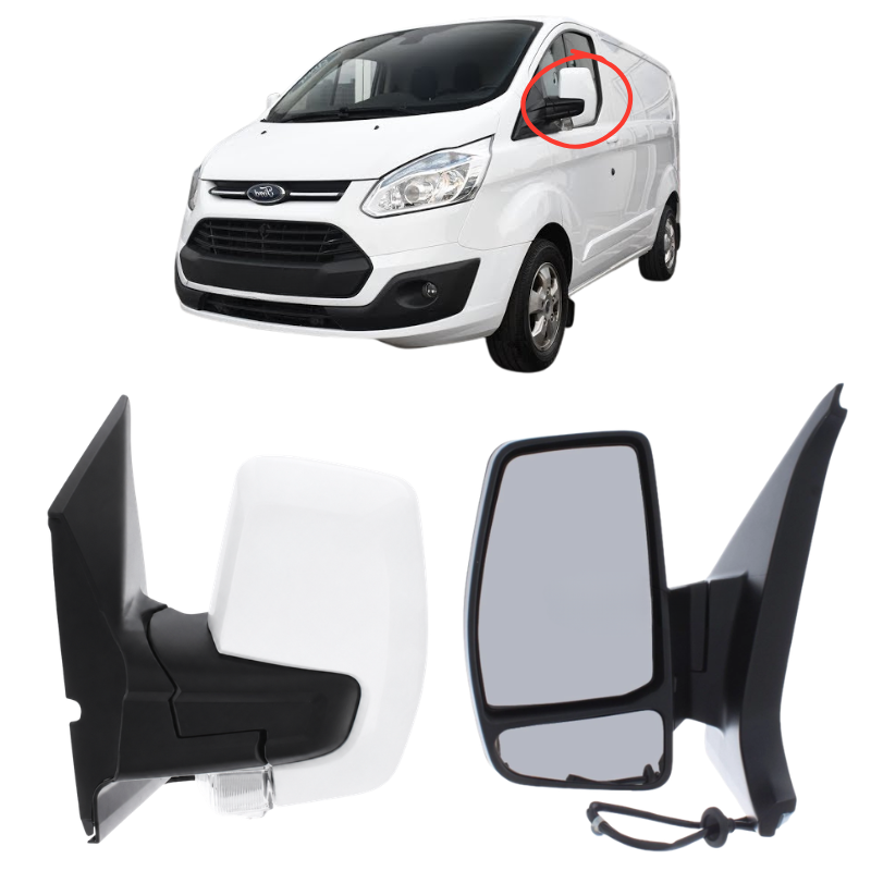 Ford Transit Custom 2012-2019 Door Wing Mirror Complete Painted White Electric
