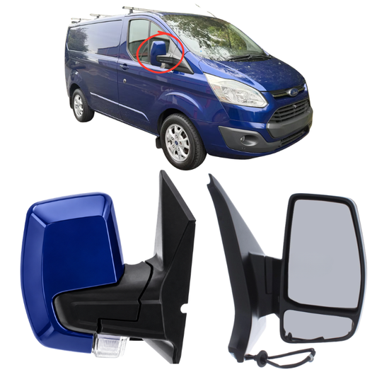 Ford Transit Custom 2012-2019 Door Wing Mirror Complete Painted Blue Electric