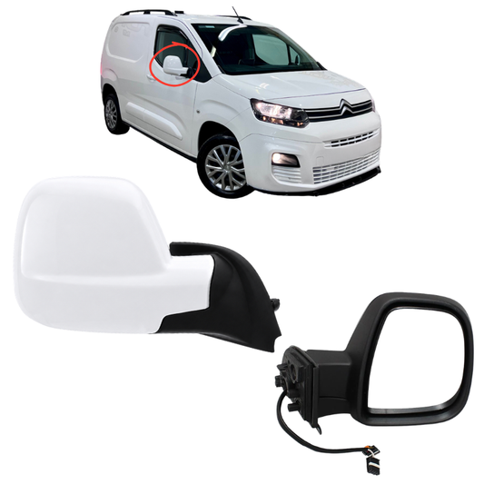 Citroen Berlingo 2018-2024 Door Wing Mirror Complete Painted White Electric