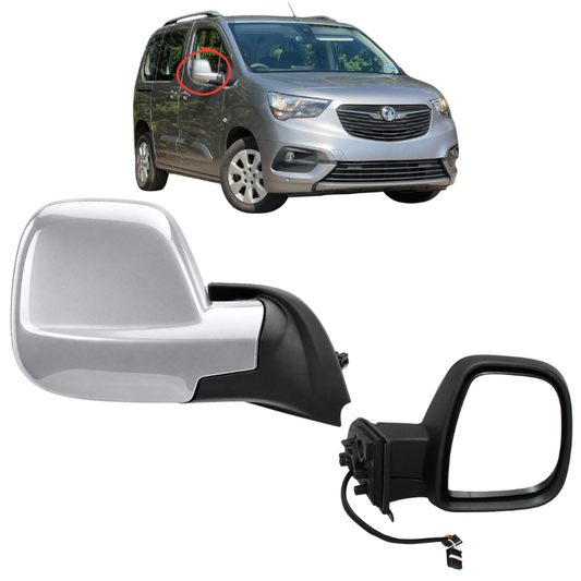 Vauxhall Combo Life 2018-2022 Door Wing Mirror Complete Painted Quartz Grey Electric