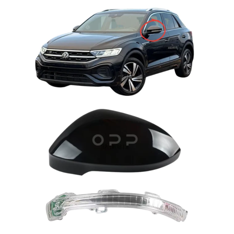 VW T-Roc 2022- Door Wing Mirror Cover & Indicator Painted Deep Black Pearl LC9X