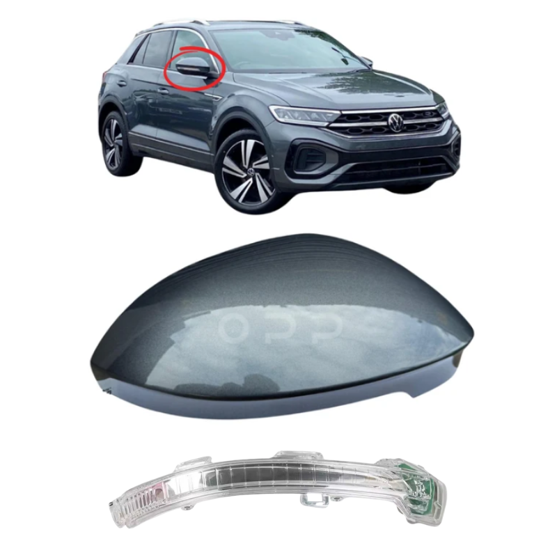 VW T-Roc 2022- Door Wing Mirror Cover & Indicator Painted Indium Grey LR7H