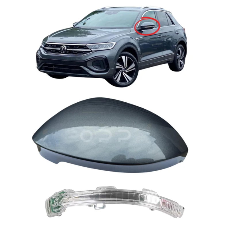 VW T-Roc 2022- Door Wing Mirror Cover & Indicator Painted Indium Grey LR7H