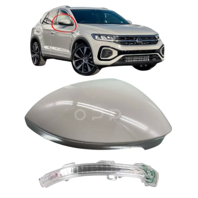 VW T-Roc 2022- Door Wing Mirror Cover & Indicator Painted Ascot Grey