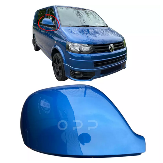 VW T5.1 Transporter 2010-2015 Door Wing Mirror Cover Painted Olympic Blue
