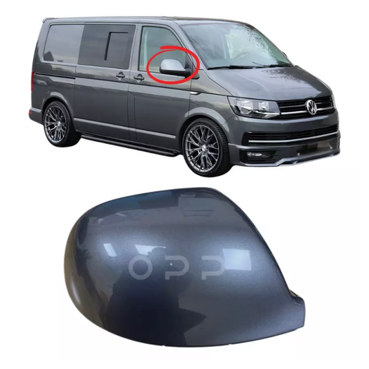 VW T6 T6.1 Transporter 2015-2024 Door Wing Mirror Cover Painted Indium Grey LR7H