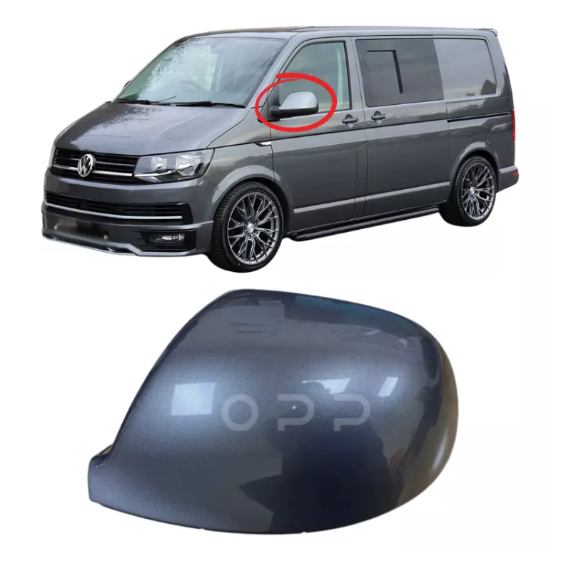 VW T6 T6.1 Transporter 2015-2024 Door Wing Mirror Cover Painted Indium Grey LR7H