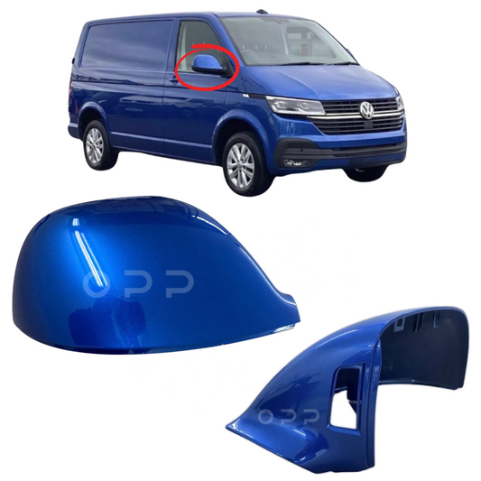 VW T6 T6.1 Transporter 2016-2024 Door Wing Mirror Cover Painted Ravenna Blue LA5W Lane Assist