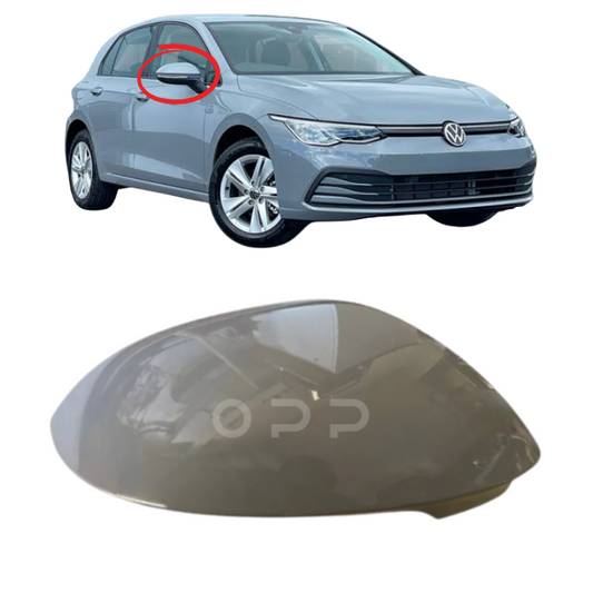 VW Golf MK8 2020- Door Wing Mirror Cover Painted Moonstone Grey LA7C
