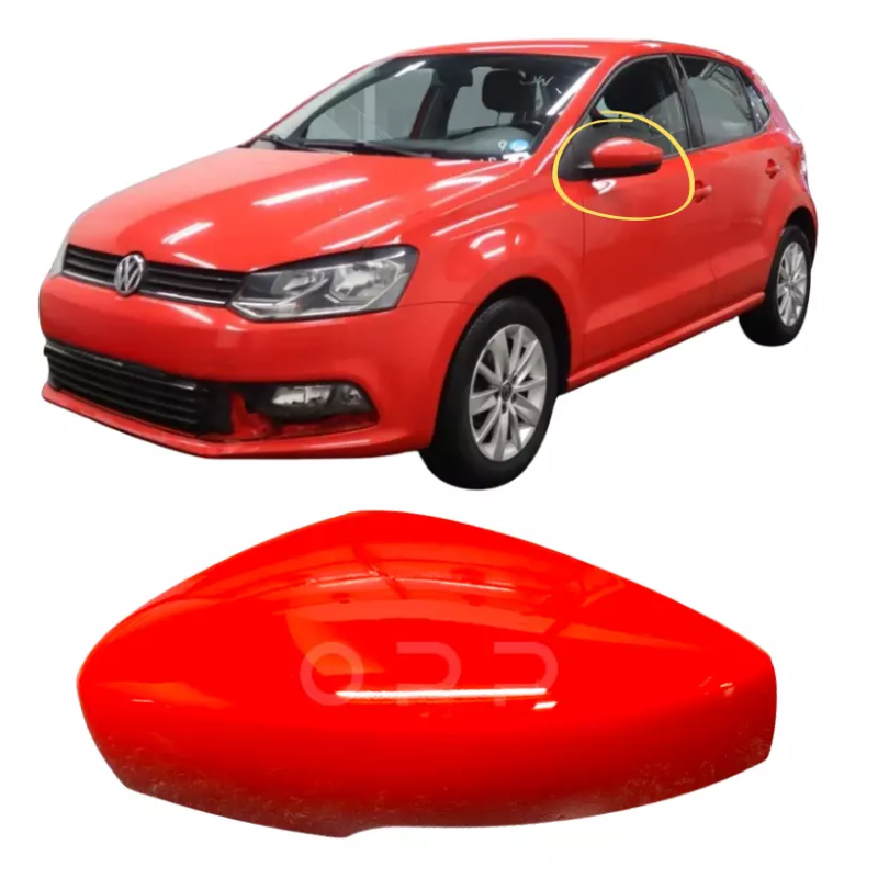 VW Polo 2009-2017 Door Wing Mirror Cover Painted Tornado Red