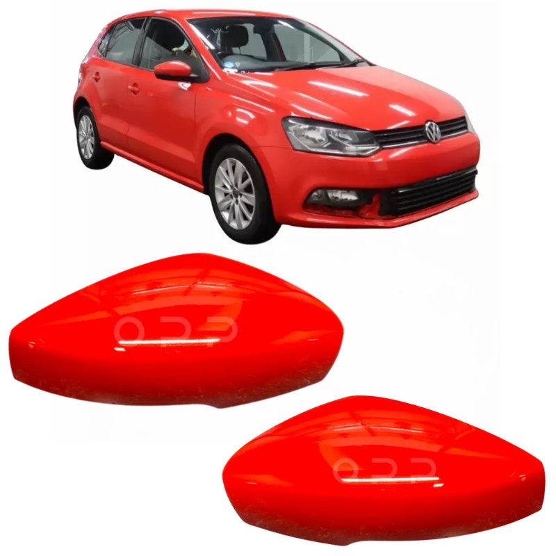 VW Polo 2009-2017 Door Wing Mirror Cover Painted Tornado Red