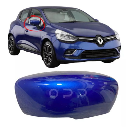 Renault Clio 2016-2019 Door Wing Mirror Cover Painted Blue Iron