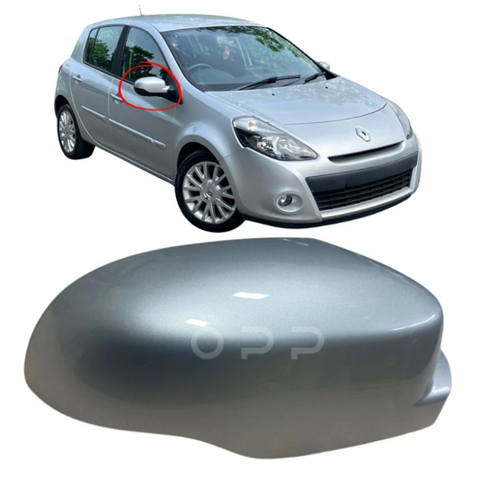 Renault Clio 2009-2013 Door Wing Mirror Cover Painted Silver
