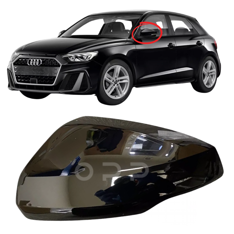 Audi A1 2018- Door Wing Mirror Cover Painted Black