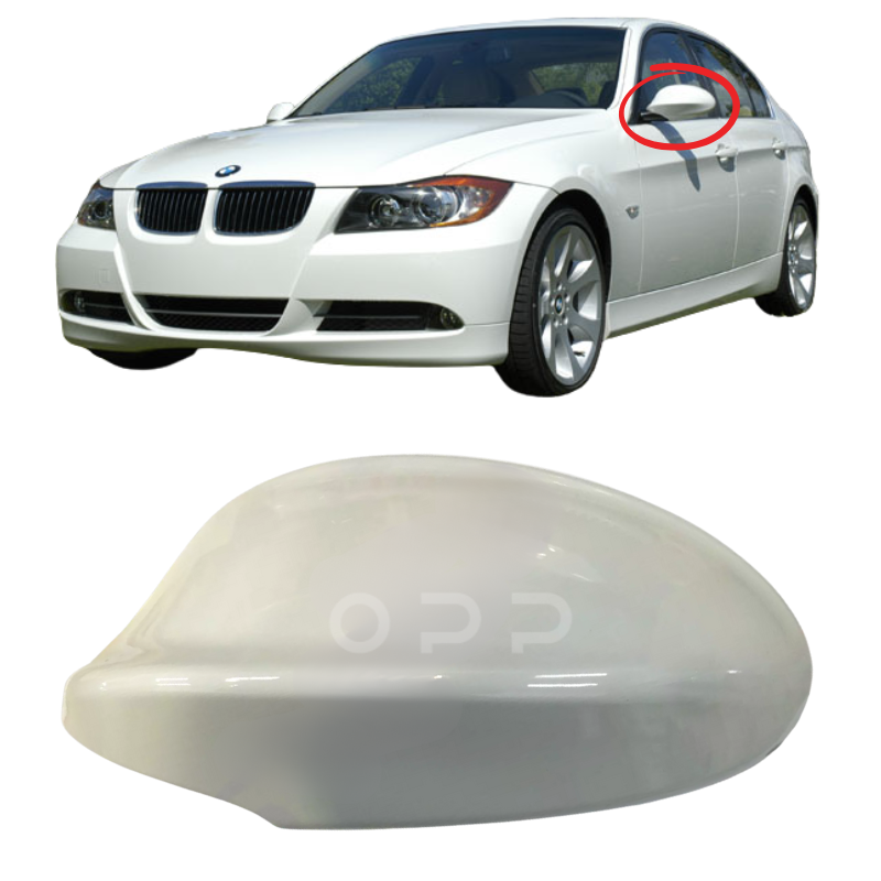 BMW 3 Series E90 E91 2005-2008 Door Wing Mirror Cover Painted Alpine White 300
