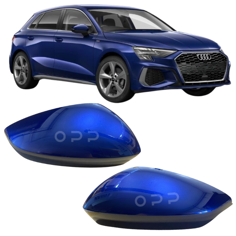 Audi A3 2021- Door Wing Mirror Cover Painted Navarra Blue
