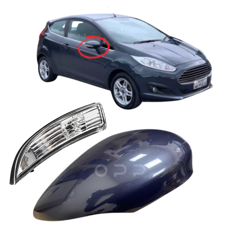 Ford Fiesta MK7 2008-2017 Door Wing Mirror Cover & Indicator Painted Midnight Sky Metallic Grey