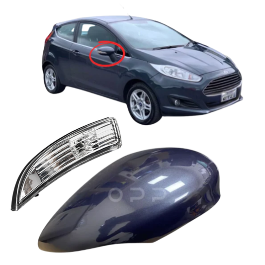Ford Fiesta MK7 2008-2017 Door Wing Mirror Cover & Indicator Painted Midnight Sky Metallic Grey
