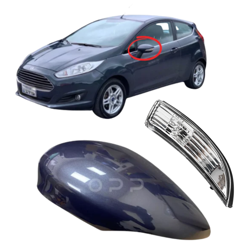 Ford Fiesta MK7 2008-2017 Door Wing Mirror Cover & Indicator Painted Midnight Sky Metallic Grey