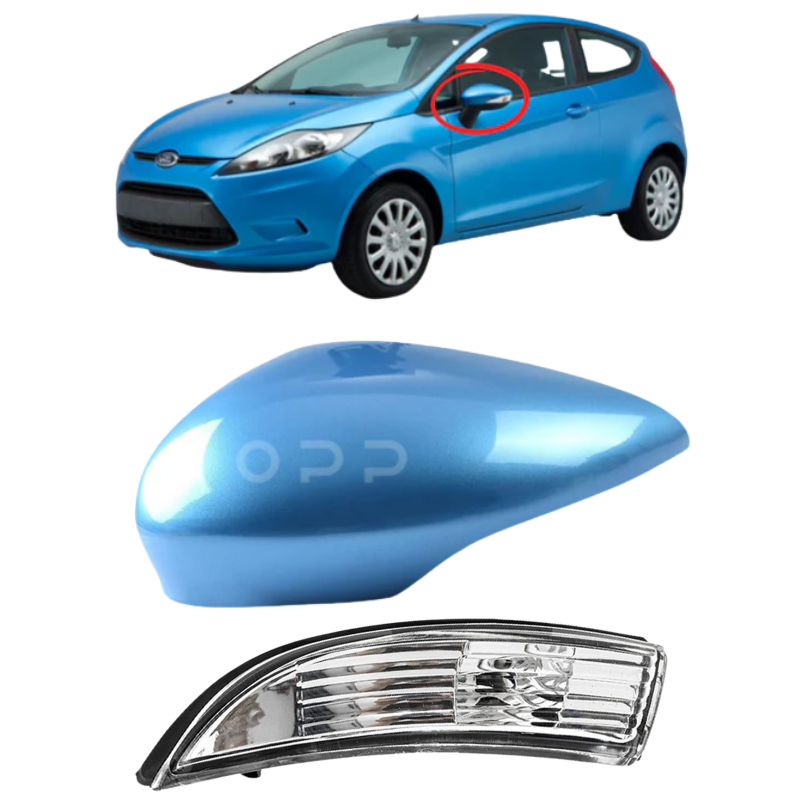 Ford Fiesta MK7 2008-2017 Door Wing Mirror Cover & Indicator Painted Vision Blue