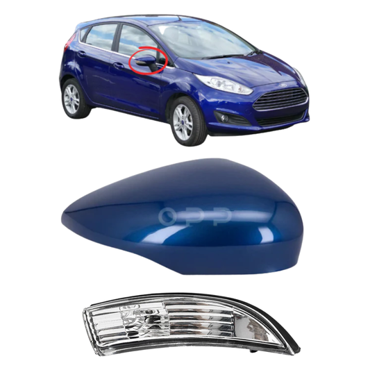 Ford Fiesta MK7 2008-2017 Door Wing Mirror Cover & Indicator Painted Ocean Blue
