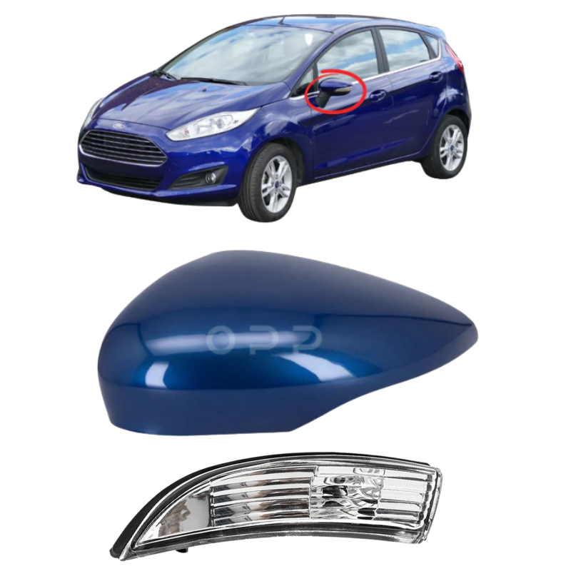 Ford Fiesta MK7 2008-2017 Door Wing Mirror Cover & Indicator Painted Ocean Blue