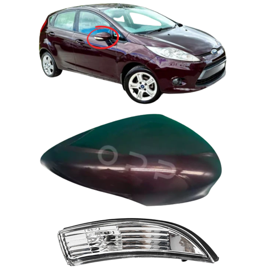 Ford Fiesta MK7 2008-2017 Door Wing Mirror Cover & Indicator Painted Morello Purple