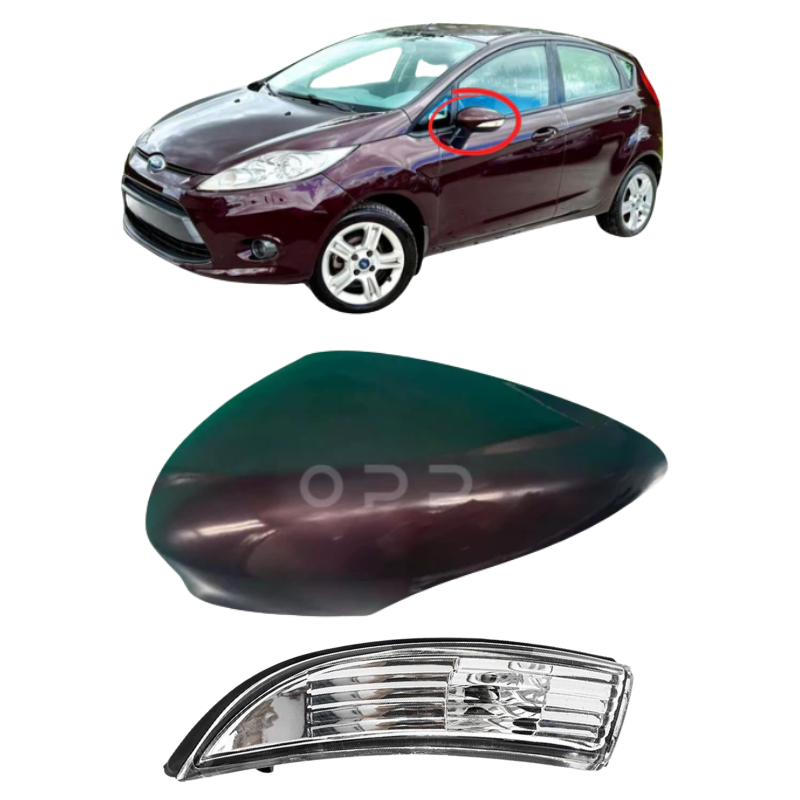 Ford Fiesta MK7 2008-2017 Door Wing Mirror Cover & Indicator Painted Morello Purple