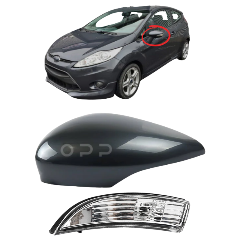 Ford Fiesta MK7 2008-2017 Door Wing Mirror Cover & Indicator Painted Sea Grey