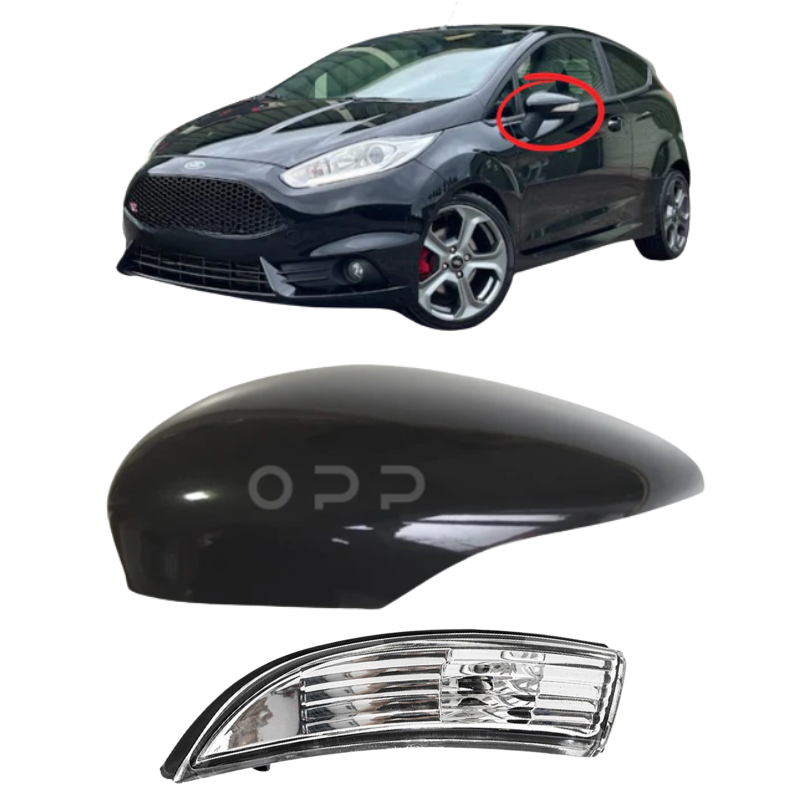 Ford Fiesta MK7 2008-2017 Door Wing Mirror Cover & Indicator Painted Black