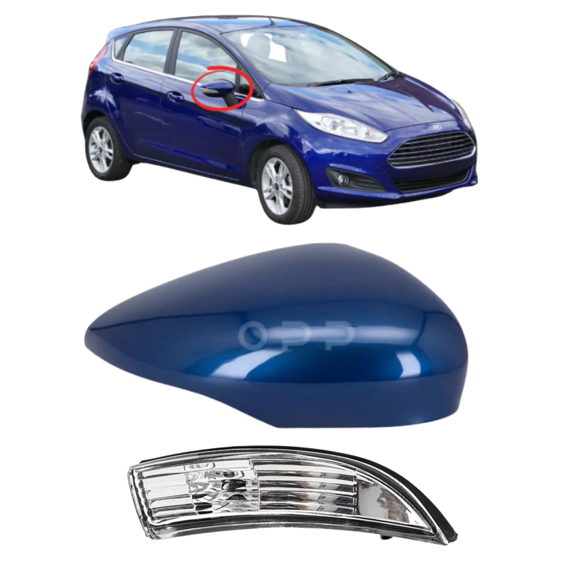 Ford Fiesta MK7 2008-2017 Door Wing Mirror Cover & Indicator Painted Ink Blue
