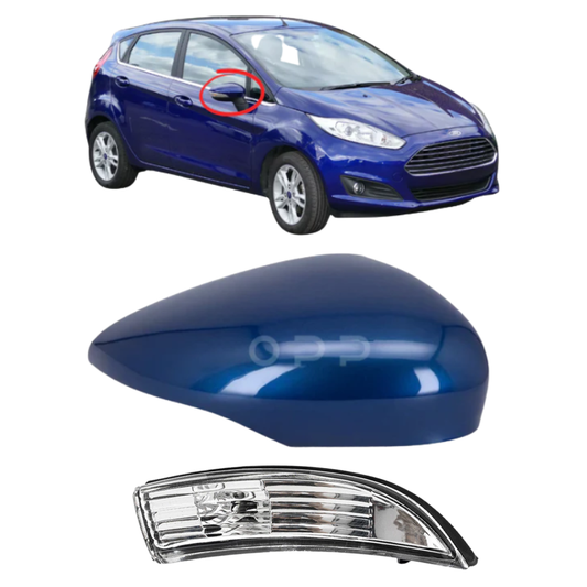 Ford Fiesta MK7 2008-2017 Door Wing Mirror Cover & Indicator Painted Ink Blue