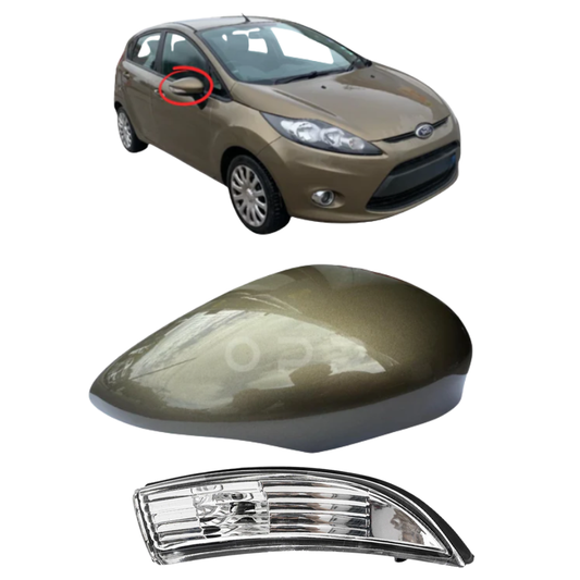 Ford Fiesta MK7 2008-2017 Door Wing Mirror Cover & Indicator Painted Fashionista Brown