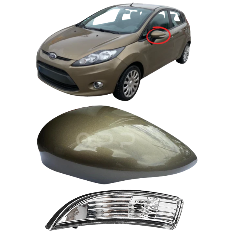 Ford Fiesta MK7 2008-2017 Door Wing Mirror Cover & Indicator Painted Fashionista Brown