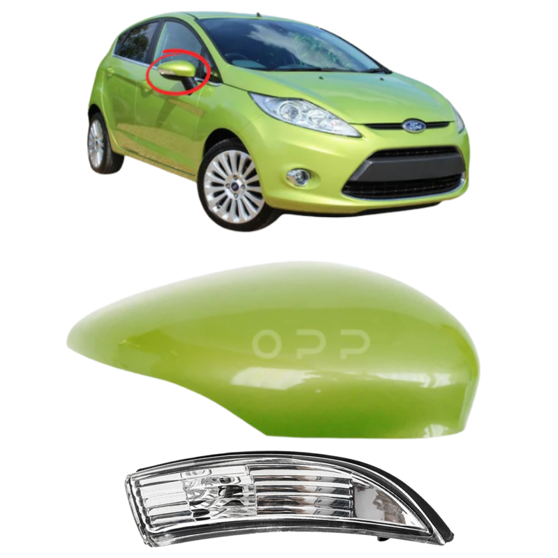 Ford Fiesta MK7 2008-2017 Door Wing Mirror Cover & Indicator Painted Squeeze Green