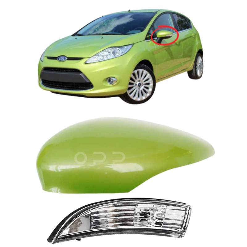 Ford Fiesta MK7 2008-2017 Door Wing Mirror Cover & Indicator Painted Squeeze Green