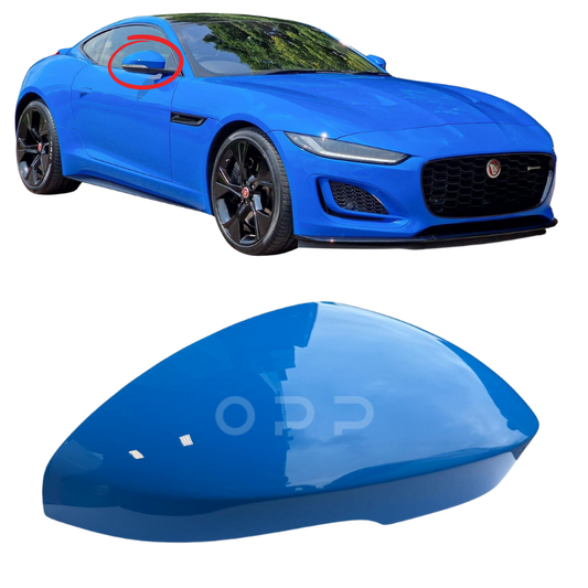 Jaguar F Type 2014- Door Wing Mirror Cover Painted French Racing Blue JYG