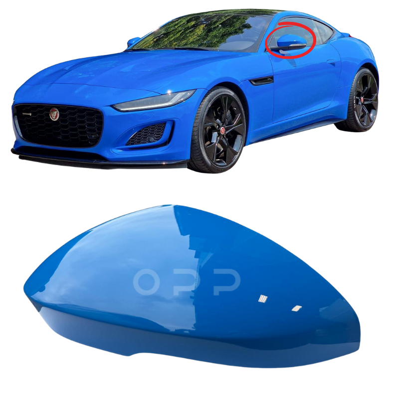Jaguar F Type 2014- Door Wing Mirror Cover Painted French Racing Blue JYG